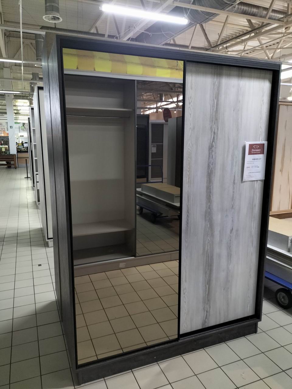 шафа-купе двохдверна ДСП, дзеркало бронза, профіль Баварія бронза