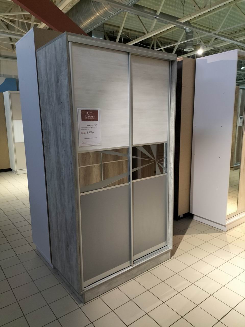 шафа купе дводверна ДСП, дзеркало з піскоструєм