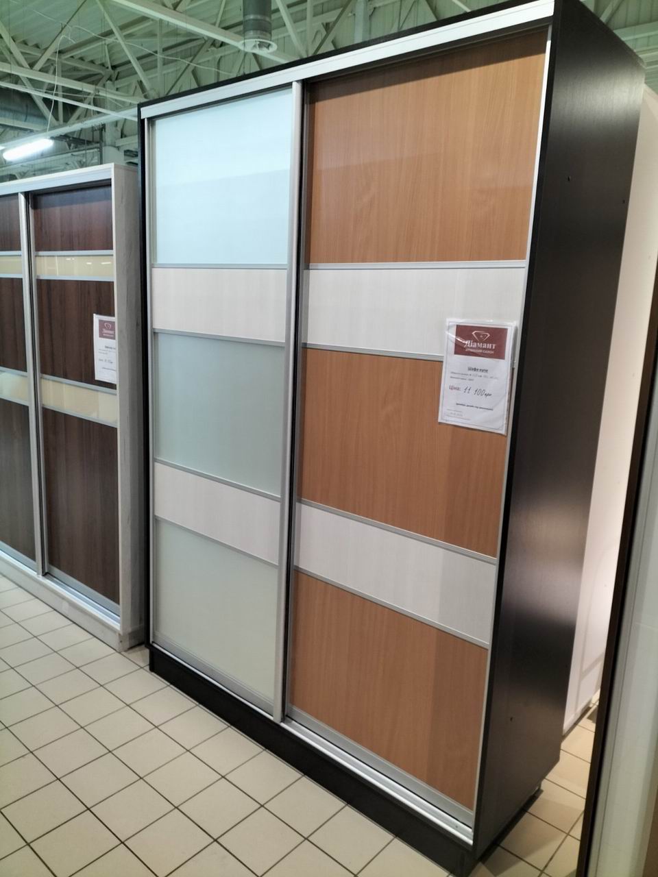 шафа-купе двохдверна ДСП, дзеркало матоване